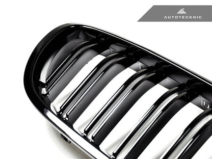 AutoTecknic Dual-Slats Gloss Black Front Grille Set - F10 5-Series | M5