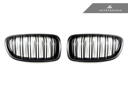 AutoTecknic Dual-Slats Stealth Black Front Grille Set - F10 5-Series | M5