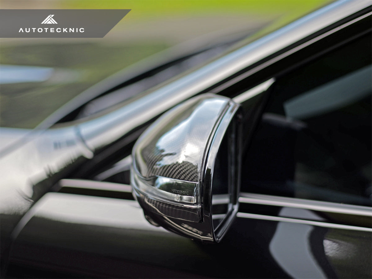 AutoTecknic Replacement Version II Dry Carbon Mirror Covers - Mercedes-Benz W205 C-Class