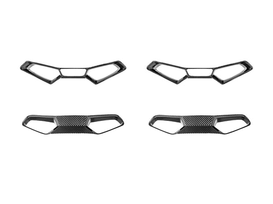 AutoTecknic Dry Carbon Fiber Seat Belt Outlet 4-Piece Front + Rear Cover Set - BMW G8X M2 / M3 / M4