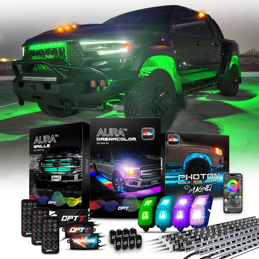 AURA LED Lighting Kit Bundle - Grille + DreamColor Underglow + Photon RGB- Remote Control