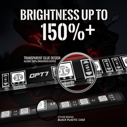 AURA Motorcycle Multi-Color LED Lighting Strip Kit for Cruisers Remote Control - Full Color Spectrum