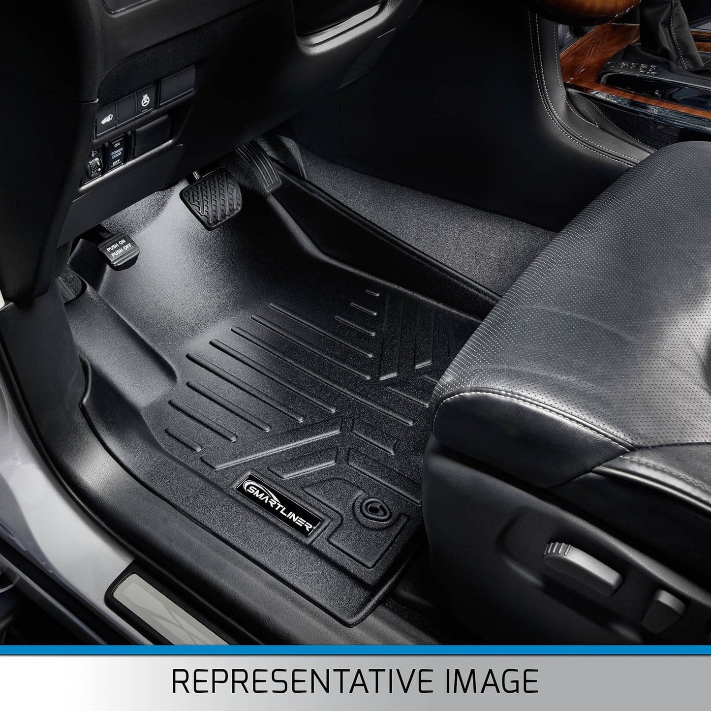 SMARTLINER Floor Liners for 2019 Silverado 1500 LD/ GMC Sierra 1500 LD Double Cab (Over the Hump Coverage)