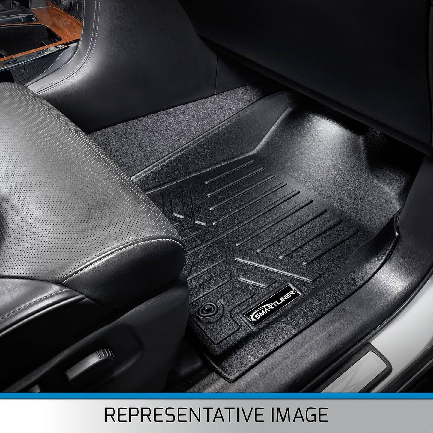 SMARTLINER Floor Liners for 2019 Silverado 1500 LD/ GMC Sierra 1500 LD Double Cab (Over the Hump Coverage)