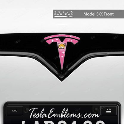 Aggretsuko Tesla Emblem Decals (Front + Back) | Model S