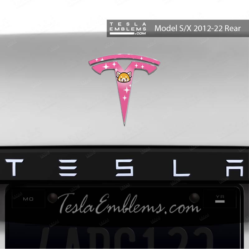 Aggretsuko Tesla Emblem Decals (Front + Back) | Model S