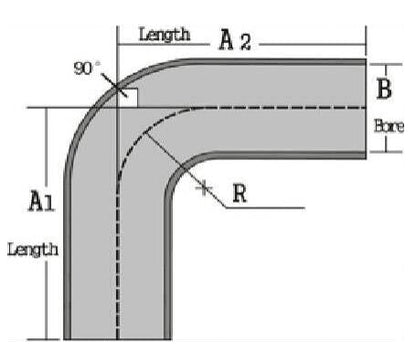 4.000" OD 14ga 90° Mandrel Bend - Polished OD - 6061 Aluminum - (6.000" CLR / 4.000" Legs)