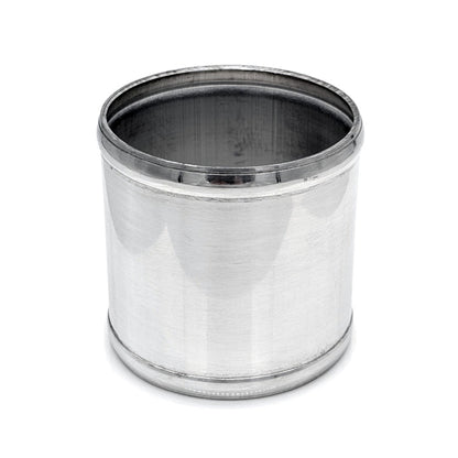 3.000" OD Aluminum Joiner with Bead Rolled Ends - Polished OD - 6061 Aluminum