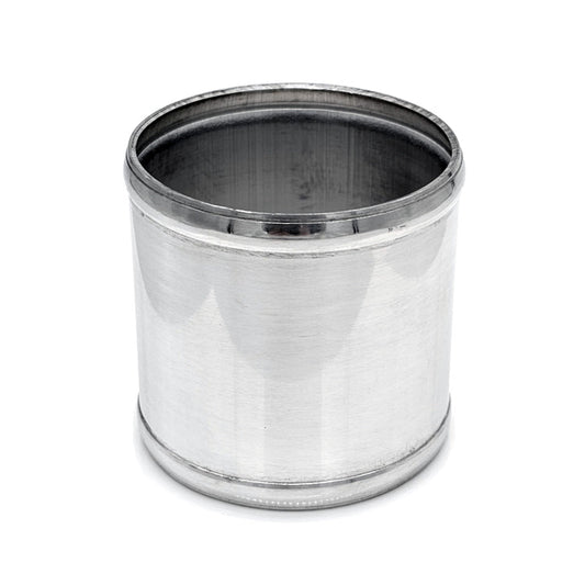 3.000" OD Aluminum Joiner with Bead Rolled Ends - Polished OD - 6061 Aluminum