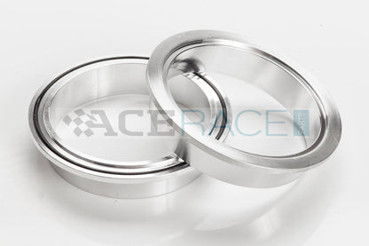 4.000" V-Band Assembly  - Aluminum "Male + O-Ring/Female" Flanges, 304 Stainless Clamp