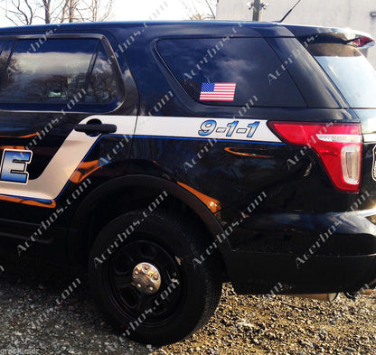 American Flag: 5" 3M Reflective Decal Stickers (x2)