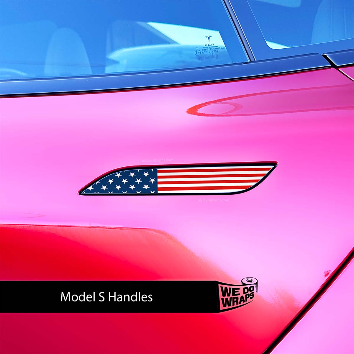American Flag Tesla Door Handle Decals (4pcs)