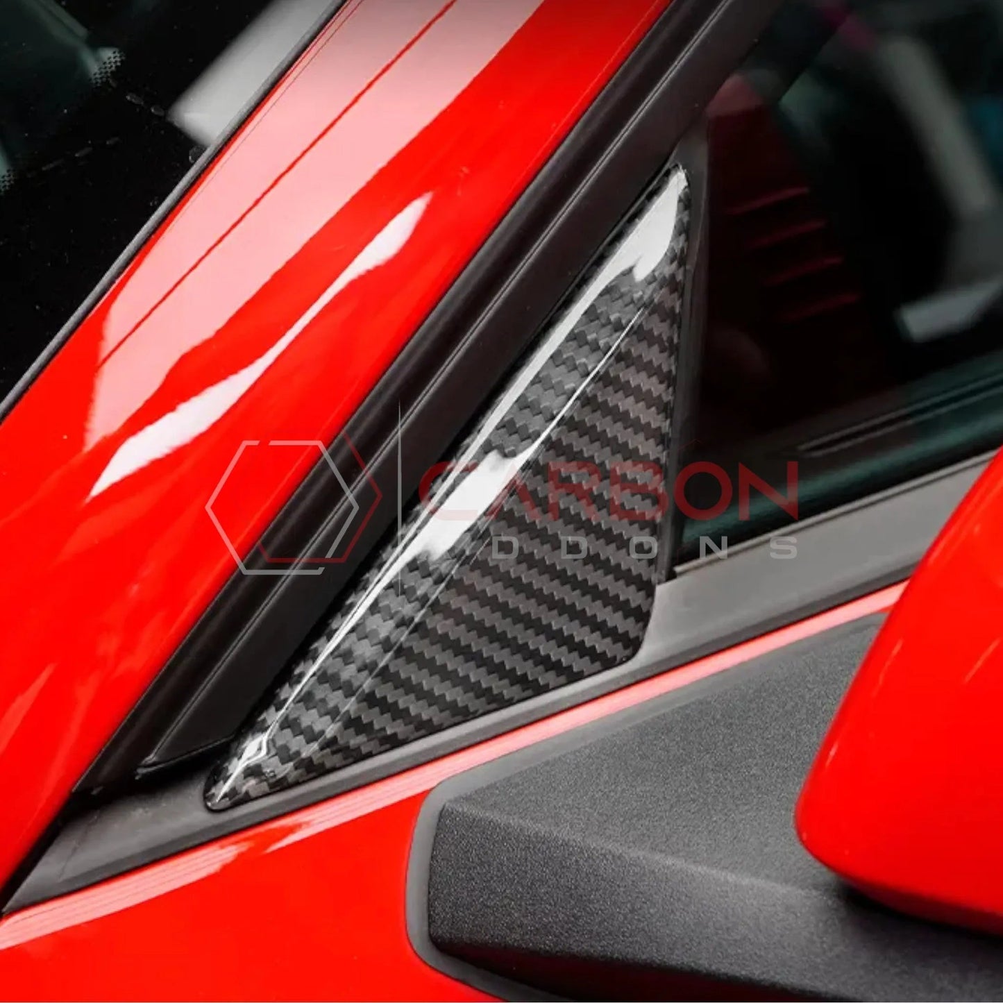 2024+ S650 Mustang Real Carbon Fiber A-Pillar Exterior Trim Cover