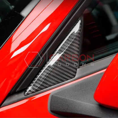 2024+ S650 Mustang Real Carbon Fiber A-Pillar Exterior Trim Cover