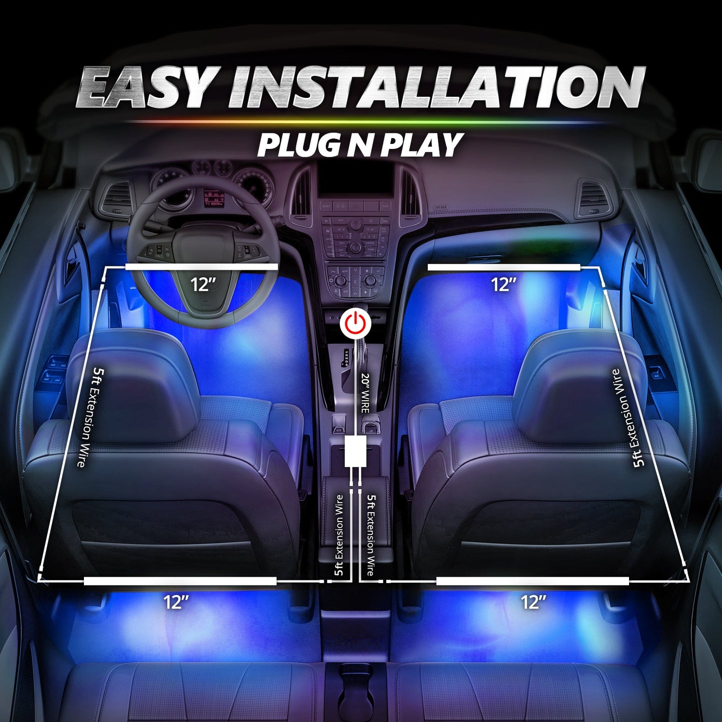AURA PRO LED Triple Bundle for Dodge Challenger 08-23 ( Halo + Interior + Underglow ) - Bluetooth APP and Remote Controlled