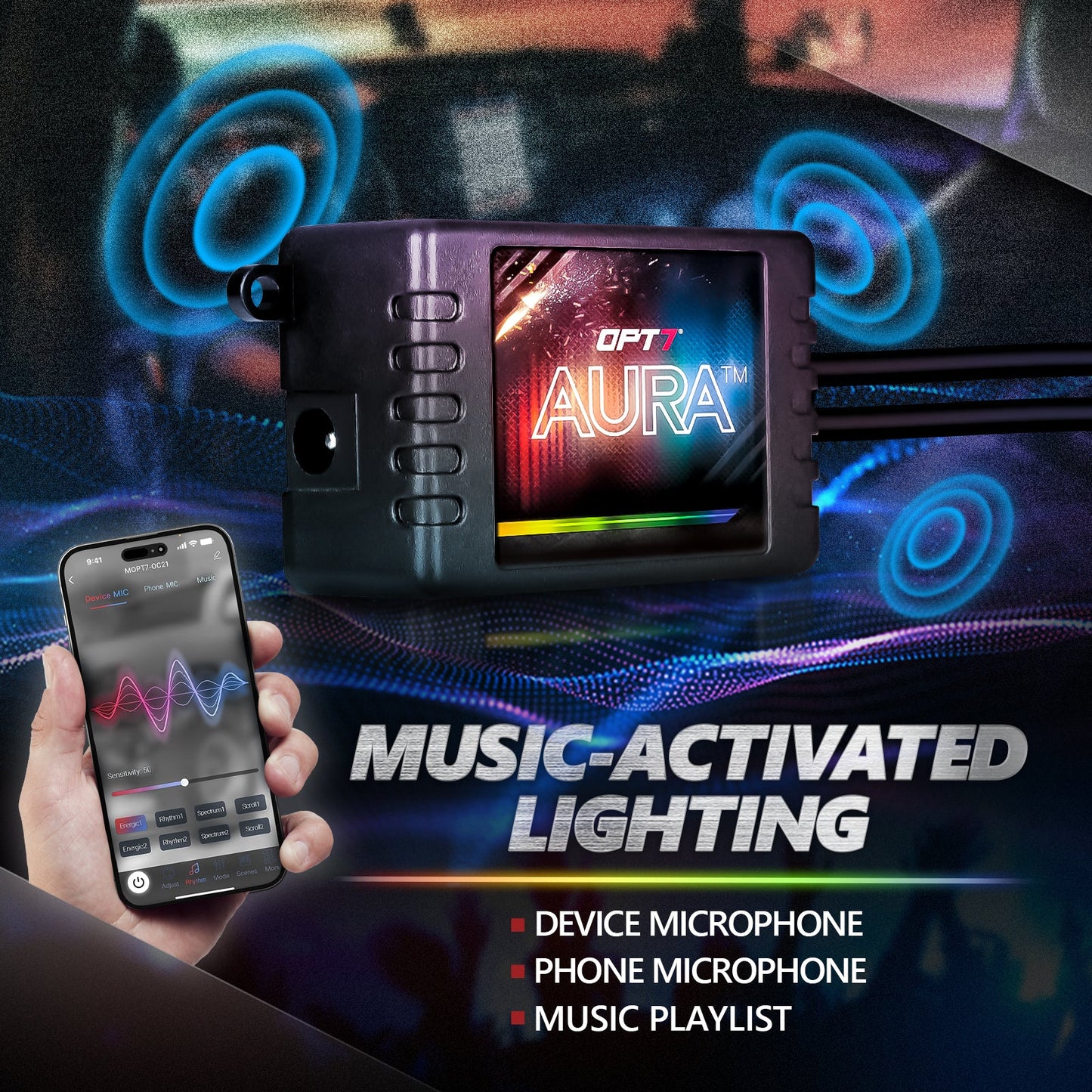 AURA PRO 15-17 Mustang: Arrow Turn + Interior + Grille w- Bluetooth APP and Remote Controlled