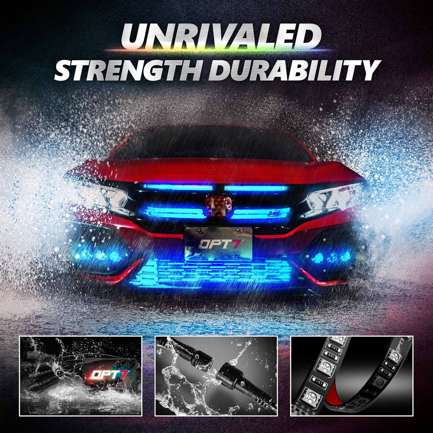 Triple Tailgate Bundle: Triple Tailgate + Quantum Rock Light+ LED Grille Lighting w- Bluetooth APP and Remote Controlled