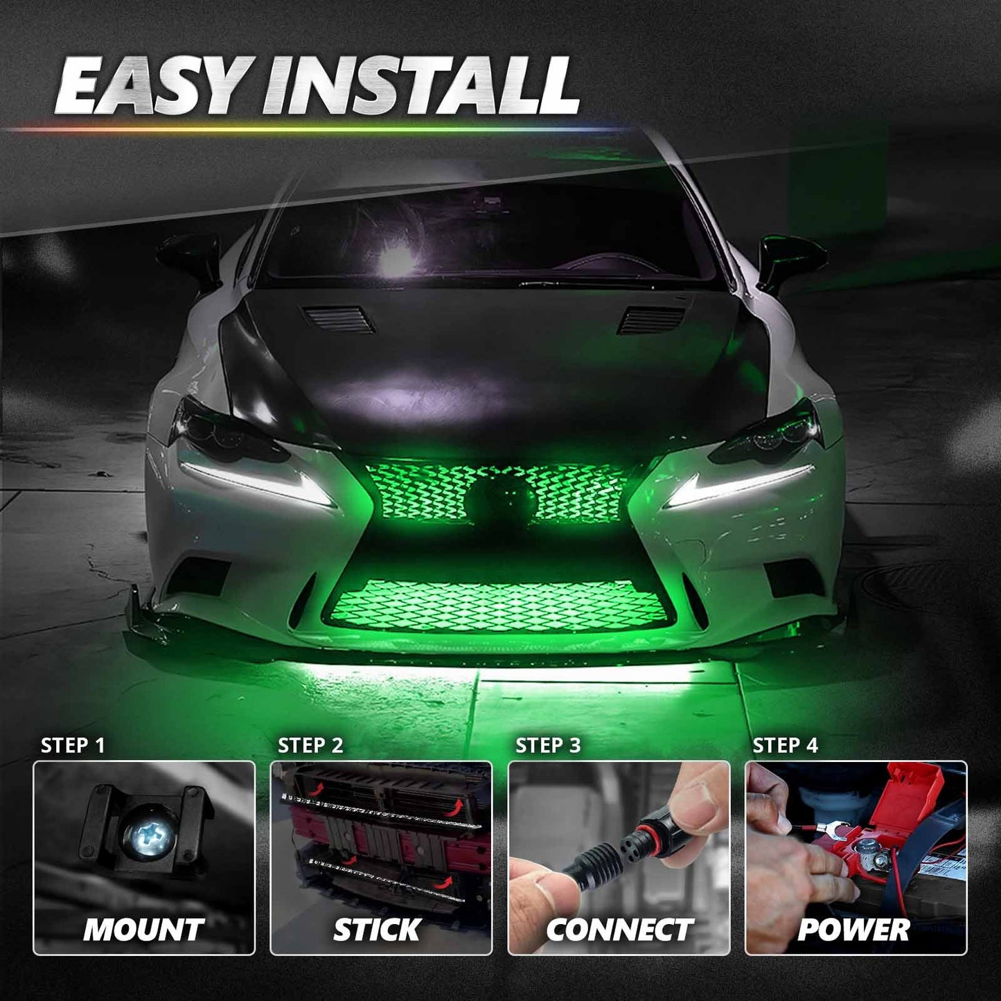 Triple Tailgate Bundle: Triple Tailgate + Quantum Rock Light+ LED Grille Lighting w- Bluetooth APP and Remote Controlled