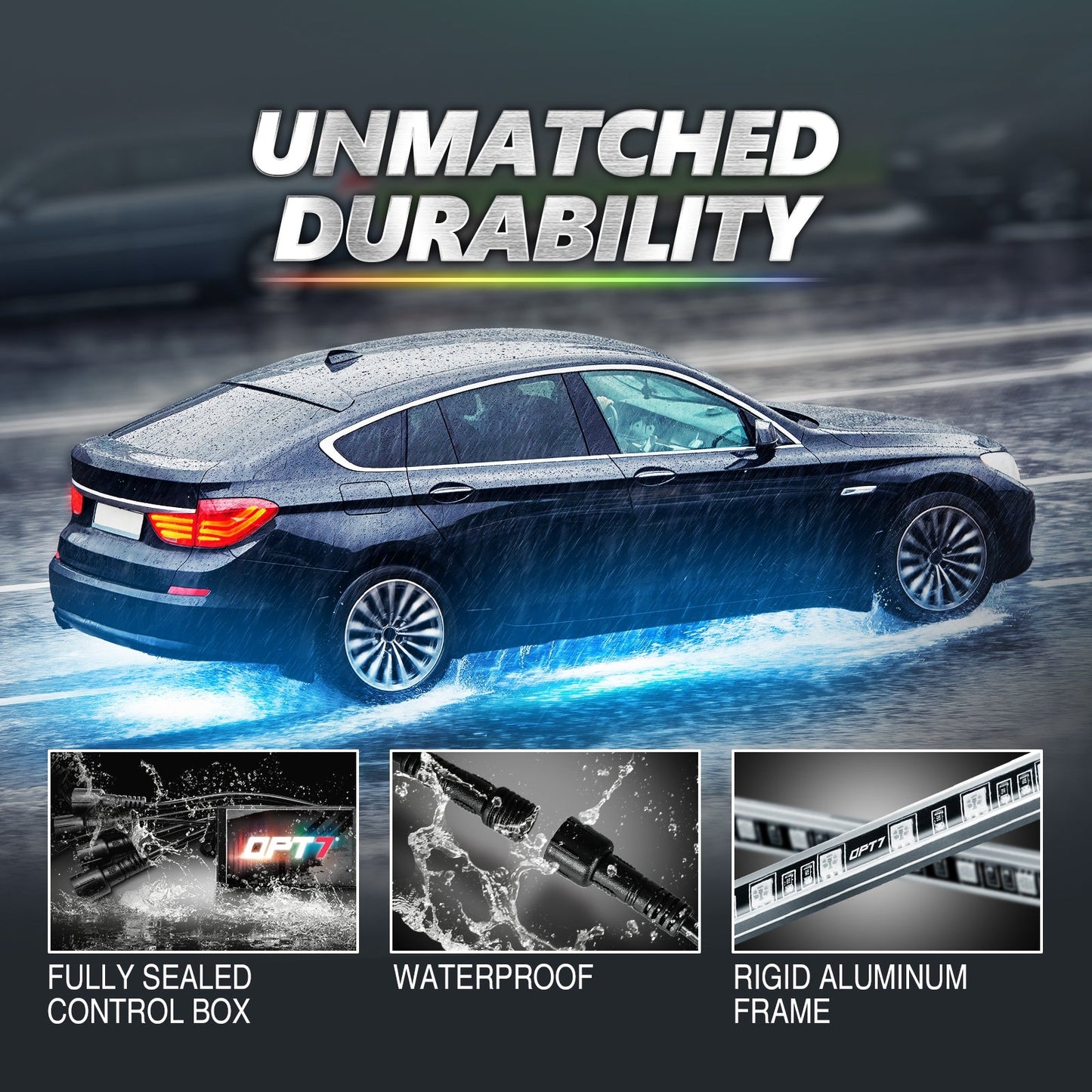 AURA PRO Exterior Pack Bundle ( Wheel Well LED Kit + Grille LED Kit + Underglow LED Kit ) - Bluetooth APP and Remote Controlled