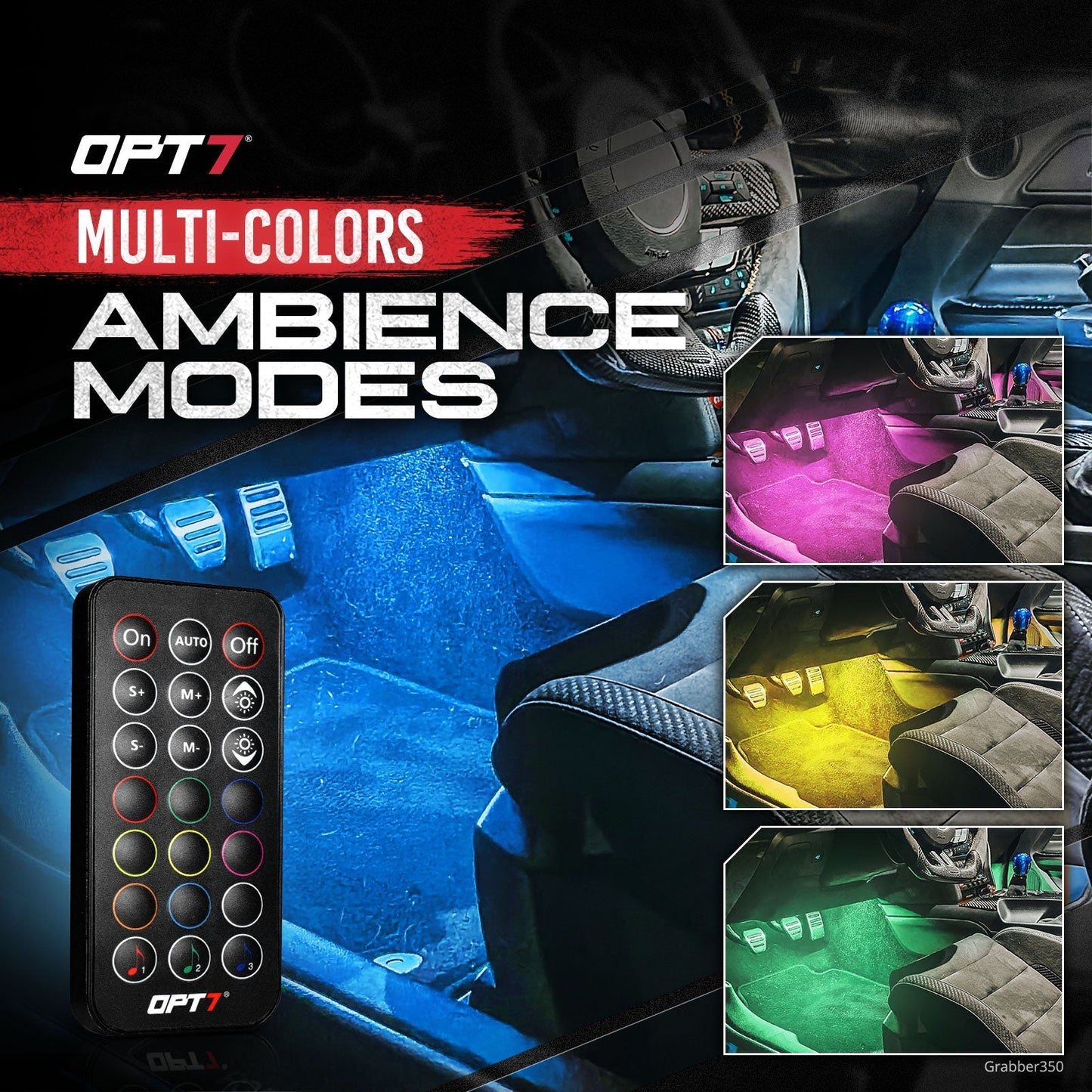 AURA LED Double Row Interior Ambient Lighting Kit - Remote Control Full Color Spectrum