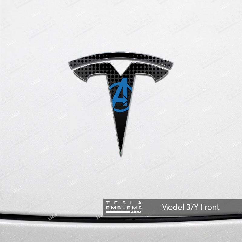 Avengers Tesla Emblem Decals (Front + Back) | Model Y