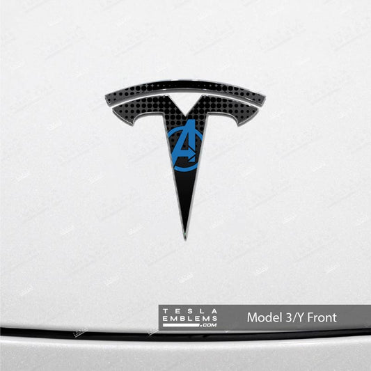 Avengers Tesla Emblem Decals (Front + Back) | Model Y