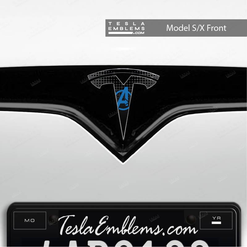 Avengers Tesla Emblem Decals (Front + Back) | Model X