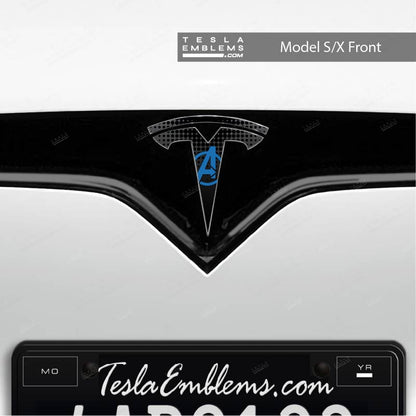 Avengers Tesla Emblem Decals (Front + Back) | Model X
