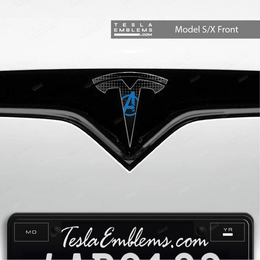 Avengers Tesla Emblem Decals (Front + Back) | Model X