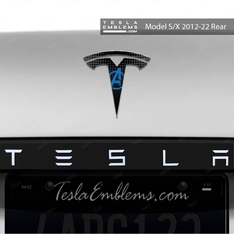 Avengers Tesla Emblem Decals (Front + Back) | Model X