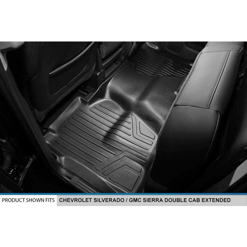 SMARTLINER Floor Liners for Double Cab 2014-2018 Silverado/Sierra 1500 - 2015-2021 2500/3500 HD