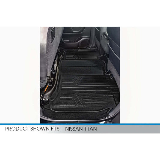 SMARTLINER Floor Liners for Crew Cab 2017-2024 Nissan Titan With Bench Seat and No Under-Seat Storage