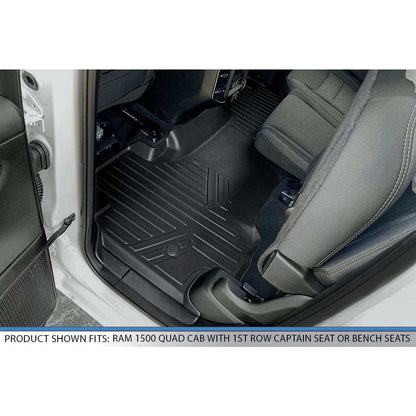 SMARTLINER Custom Fit Floor Liners For 19-21 Ram 1500 Quad Cab Vinyl Floor with 1st Row Bench Seat