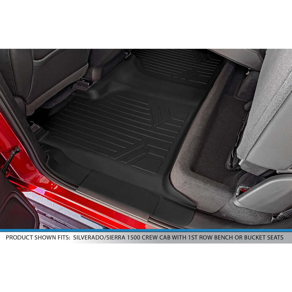 SmartCoverage™ Floor Liners For 2019-2026 1500 Silverado/Sierra Crew Cab 2019-2024 Crew Cab