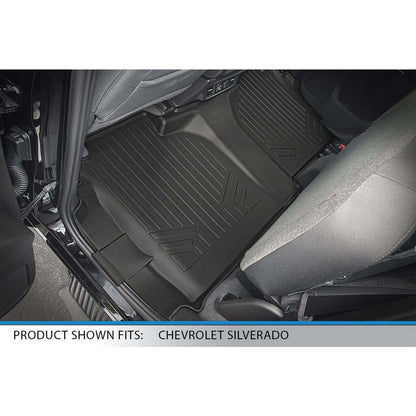 SMARTLINER Custom Fit Floor Liners For 2019-2024 GMC Sierra 1500 Double Cab with Carpet Flooring and 1st Row Bench Seat and OTH Coverage (without 2nd Row Under Seat Storage)