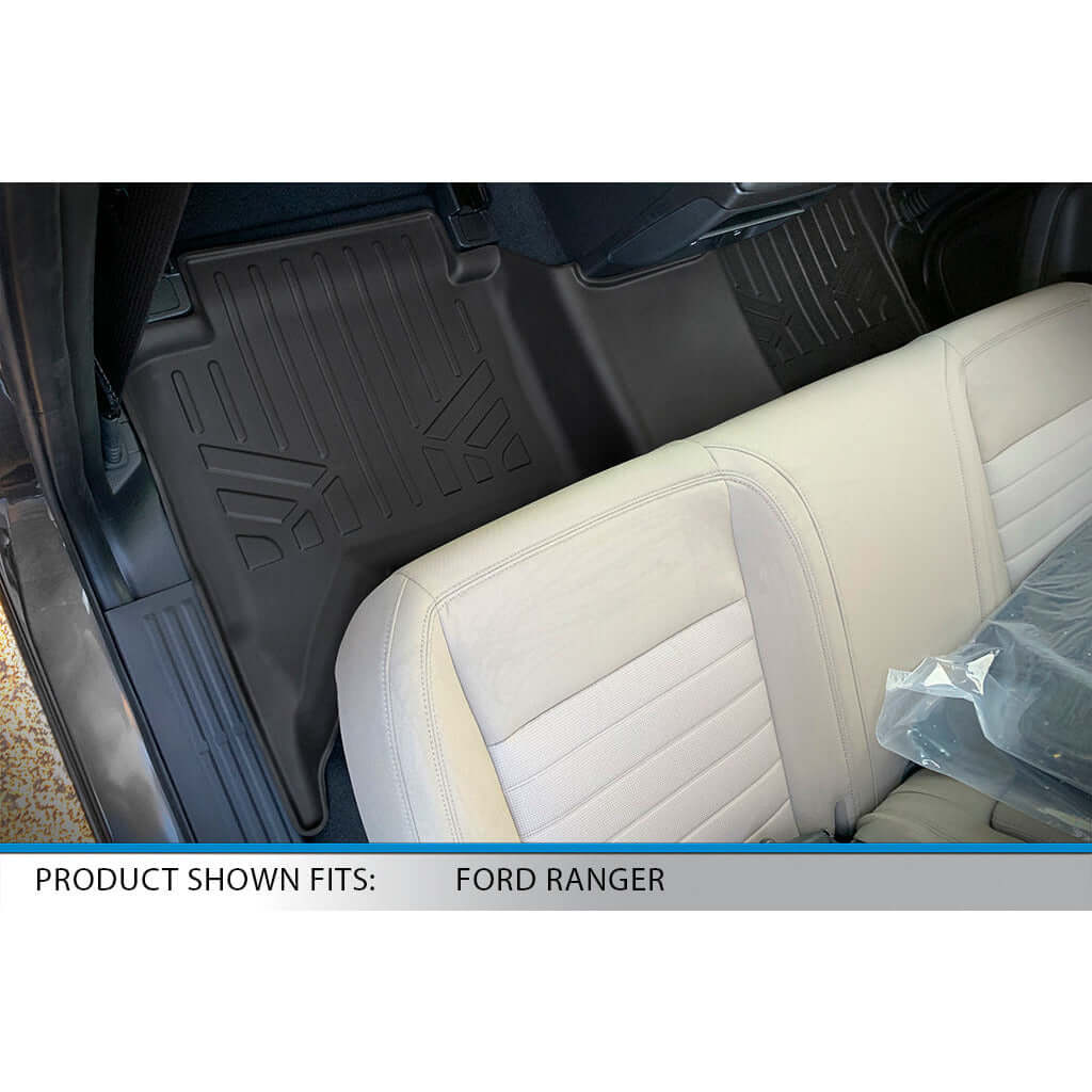 SmartCoverage™ Custom Fit Floor Liners For 2019-2023 Ford Ranger SuperCrew Cab (Carpet Flooring)