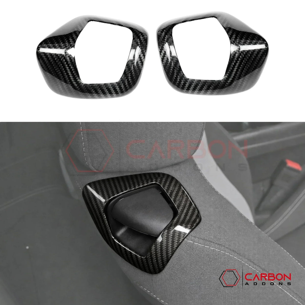 2016–2024 Chevrolet Camaro Real Carbon Fiber Seat Release Lever Trim & Handle Covers