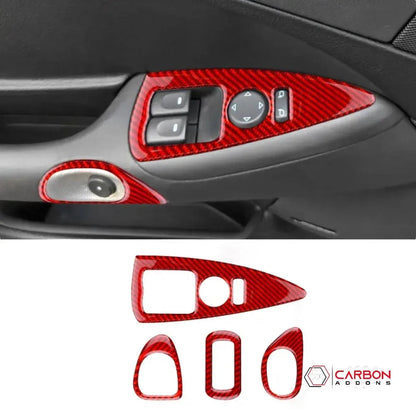 [4pcs] Real Carbon Fiber Window & Door Switch Trim Overlay | C6 2005-2013 Corvette
