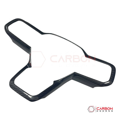 Real Carbon Fiber Steering Wheel Trim Covers for 2024+ Ford Mustang