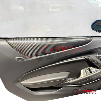 2016–2024 Chevrolet Camaro Real Carbon Fiber Door Panel Armrest Trim Cover