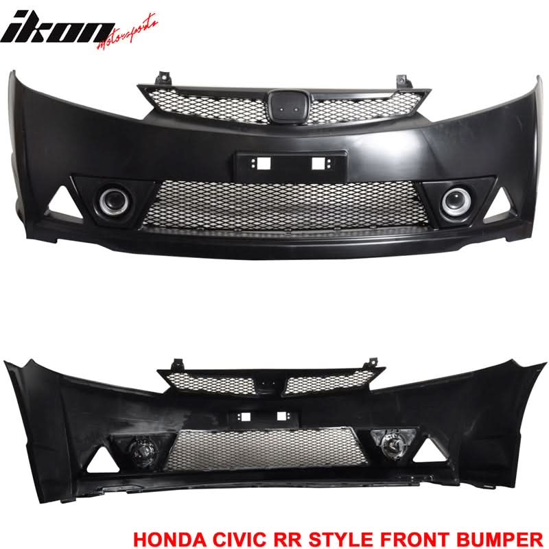 Fits 06-11 Civic Mugen RR Front Bumper & Daytime Running Fog Lamp