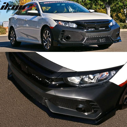 2016-2021 Honda Civic Type-R Front Bumper + Grille + Lip Gloss Black