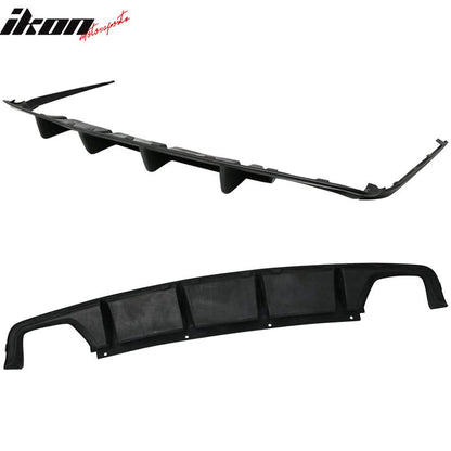 2011-2014 Dodge Charger 4 Fin Unpainted Black Rear Bumper Diffuser PU