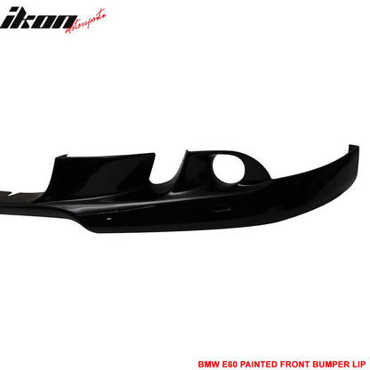2004-2007 BMW E60 A Style Painted #668 Jet Black Front Bumper Lip PU