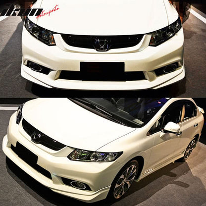 2012 Honda Civic 4Dr Sedan JDM MD Style Front Bumper Lip Spoiler PU