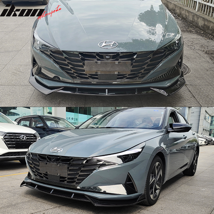 2021-2023 Hyundai Elantra 4DR Sedan Front Bumper Lip Spoiler PP 3PC
