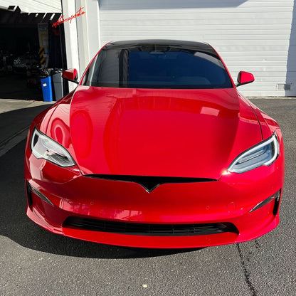 2021-2024 Tesla Model S Gloss Black Revozport Front Lip Carbon Fiber