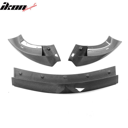 2020-2024 Tesla Y Track Pack Gloss Black Front Bumper Lip Carbon Print