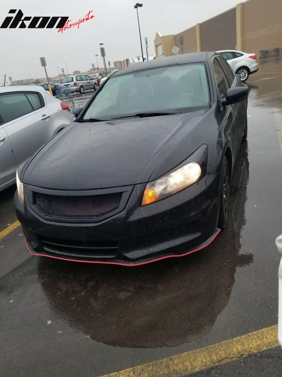 Universal 100" Inch Type 1 Front Bumper Lip Spoiler Black Red Trim