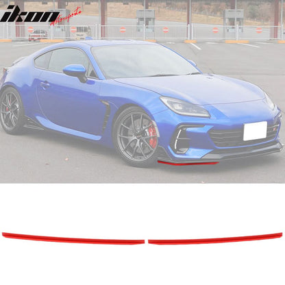2022-2025 Subaru BRZ STI Style Red Front Lip Cover Side Strake ABS